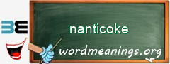 WordMeaning blackboard for nanticoke